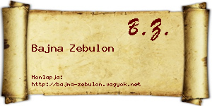 Bajna Zebulon névjegykártya